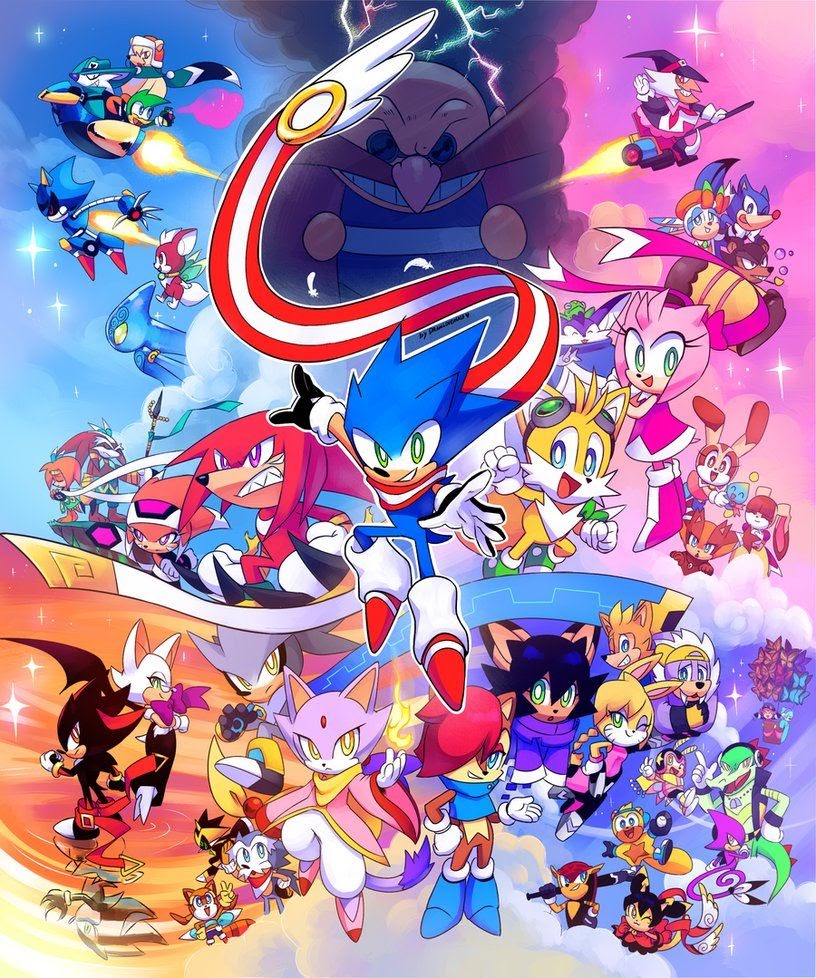 High Quality Sonic Skyline Poster Blank Meme Template
