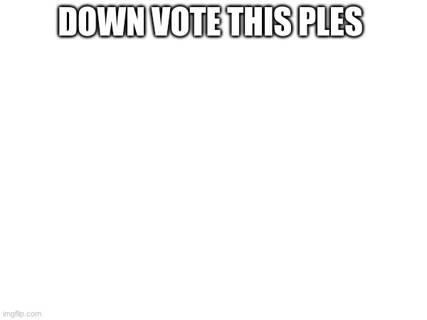 DOWN VOTE THIS PLES | image tagged in fun | made w/ Imgflip meme maker