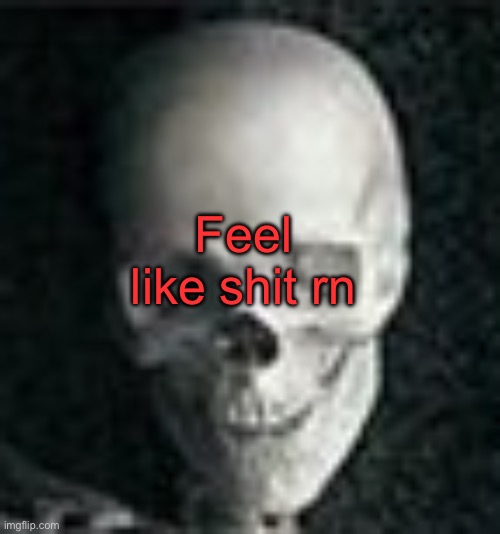 . | Feel like shit rn | image tagged in skull | made w/ Imgflip meme maker