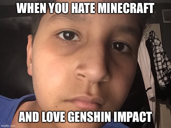 Bruh | WHEN YOU HATE MINECRAFT; AND LOVE GENSHIN IMPACT | image tagged in fun memes,goofy,goofy ahh,bruh,bruh moment,dies from cringe | made w/ Imgflip meme maker