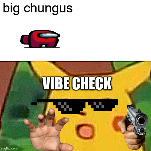 big chungus | big chungus; VIBE CHECK | image tagged in memes,surprised pikachu | made w/ Imgflip meme maker