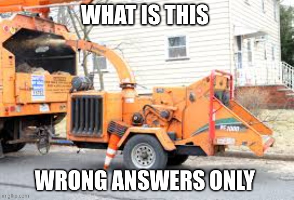 Title | WHAT IS THIS; WRONG ANSWERS ONLY | image tagged in woodchipper | made w/ Imgflip meme maker