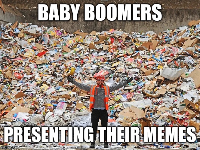 Rubbish | BABY BOOMERS; PRESENTING THEIR MEMES | image tagged in rubbish | made w/ Imgflip meme maker