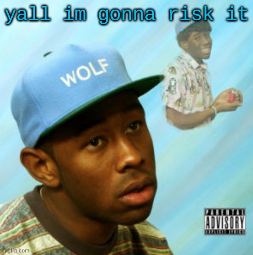 post below | yall im gonna risk it | image tagged in wolf | made w/ Imgflip meme maker