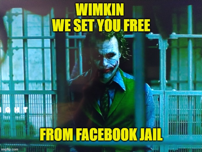 WIMKIN 
WE SET YOU FREE; FROM FACEBOOK JAIL | image tagged in me waiting | made w/ Imgflip meme maker