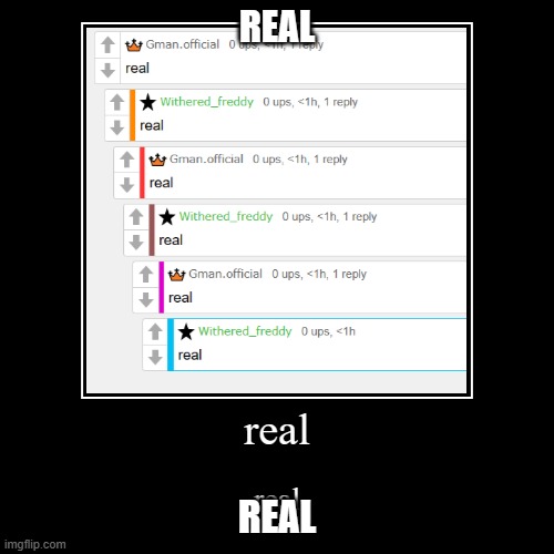 REAL; REAL | made w/ Imgflip meme maker