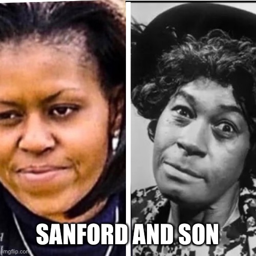 Obama and his mom | SANFORD AND SON | image tagged in ester and obama,funny,memes | made w/ Imgflip meme maker