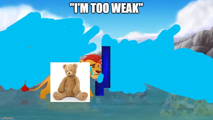 Used in comment | "I'M TOO WEAK" | image tagged in jackass | made w/ Imgflip meme maker