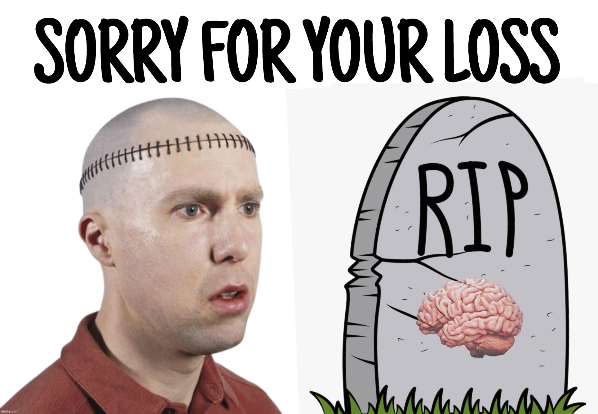 for the politics streamer on your x-mas list... | SORRY FOR YOUR LOSS | image tagged in tombstone,lobotomy,sorry folks parks closed | made w/ Imgflip meme maker