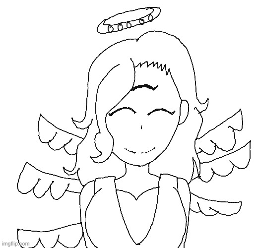 Angela on my style WIP (Character created by Gummy_Axolotl) | made w/ Imgflip meme maker