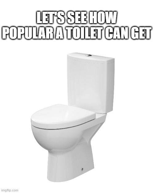 The toilet feels that he can overcome this challenge | LET'S SEE HOW POPULAR A TOILET CAN GET | image tagged in memes | made w/ Imgflip meme maker