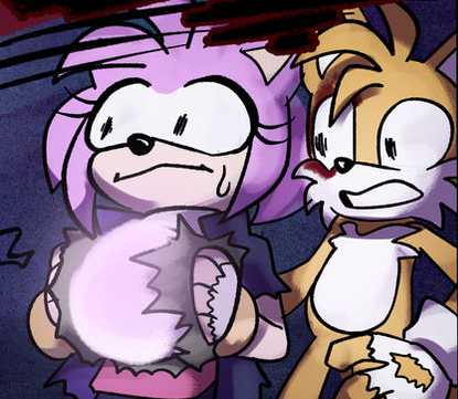 High Quality tails and amy nervous Blank Meme Template