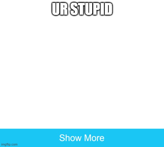show more | UR STUPID | image tagged in show more | made w/ Imgflip meme maker