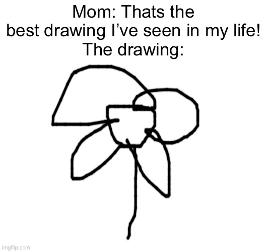 Mom: Thats the best drawing I’ve seen in my life!
The drawing: | image tagged in memes | made w/ Imgflip meme maker