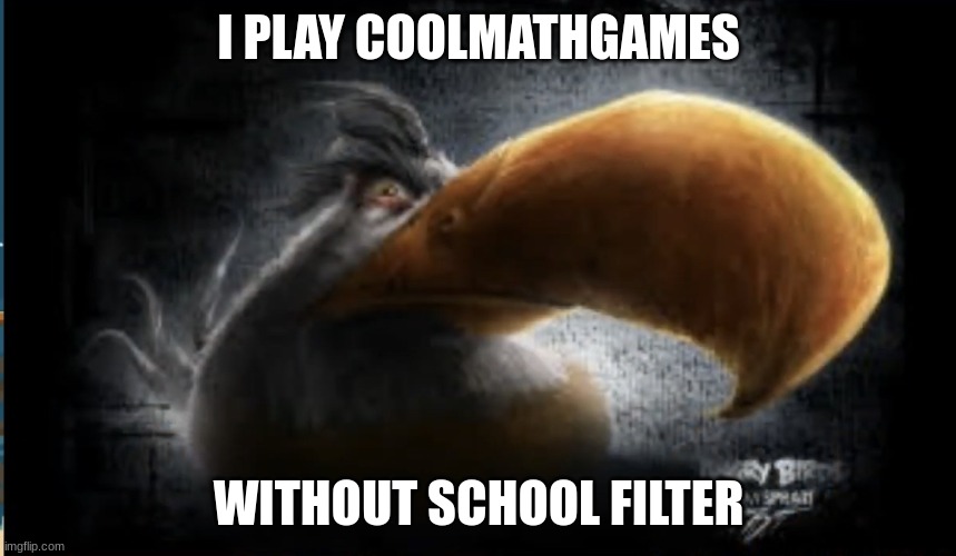 Realistic Mighty Eagle | I PLAY COOLMATHGAMES; WITHOUT SCHOOL FILTER | image tagged in realistic mighty eagle | made w/ Imgflip meme maker