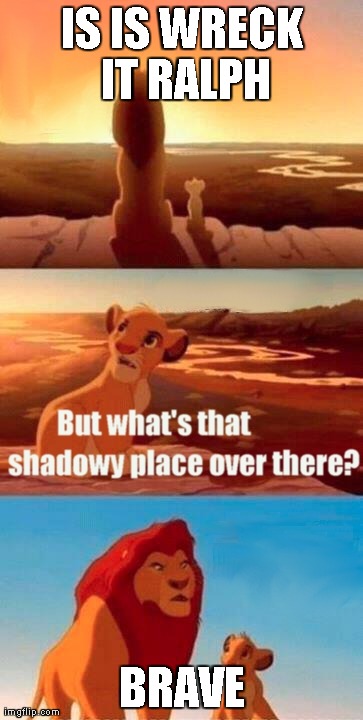 Simba Shadowy Place | IS IS WRECK IT RALPH BRAVE | image tagged in memes,simba shadowy place | made w/ Imgflip meme maker