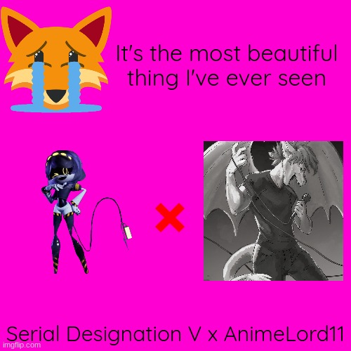 Blank Hot Pink Background | Serial Designation V x AnimeLord11 It's the most beautiful thing I've ever seen | image tagged in blank hot pink background | made w/ Imgflip meme maker