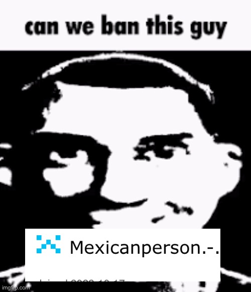 Reason: spam | image tagged in can we ban this guy | made w/ Imgflip meme maker