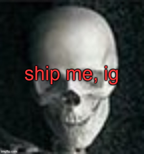 . | ship me, ig | image tagged in skull | made w/ Imgflip meme maker