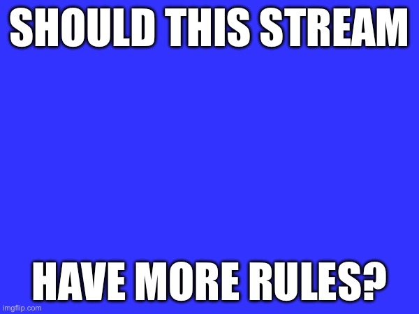 Idk what you guys think | SHOULD THIS STREAM; HAVE MORE RULES? | image tagged in hmmmm | made w/ Imgflip meme maker