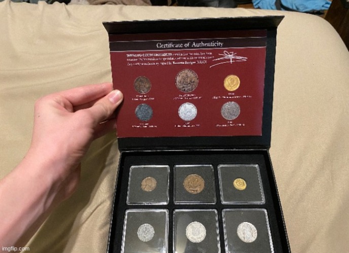 A set of WWII coins that I own (It's a grainy picture, so pictures of individual coins on request) | image tagged in wwii,coins,historical | made w/ Imgflip meme maker