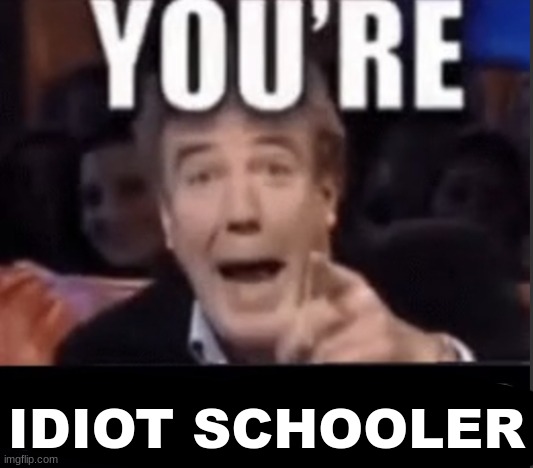 You’re underage user | IDIOT SCHOOLER | image tagged in you re underage user | made w/ Imgflip meme maker