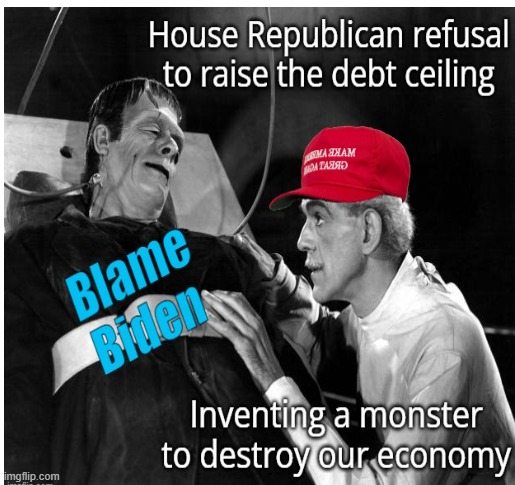 MAGA House is the Frankenstein | image tagged in maga,monster,destroy,economy,politics | made w/ Imgflip meme maker