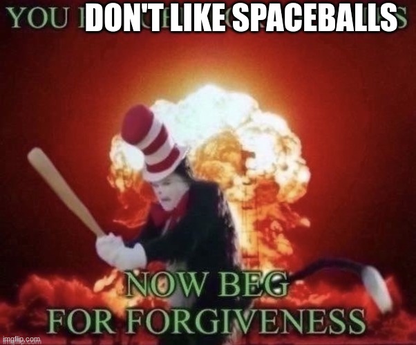 Beg for forgiveness | DON'T LIKE SPACEBALLS | image tagged in beg for forgiveness | made w/ Imgflip meme maker