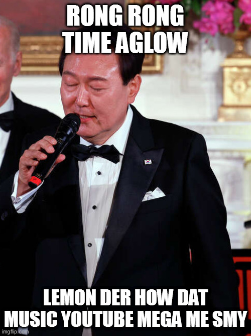 RONG RONG TIME AGLOW; LEMON DER HOW DAT MUSIC YOUTUBE MEGA ME SMY | made w/ Imgflip meme maker