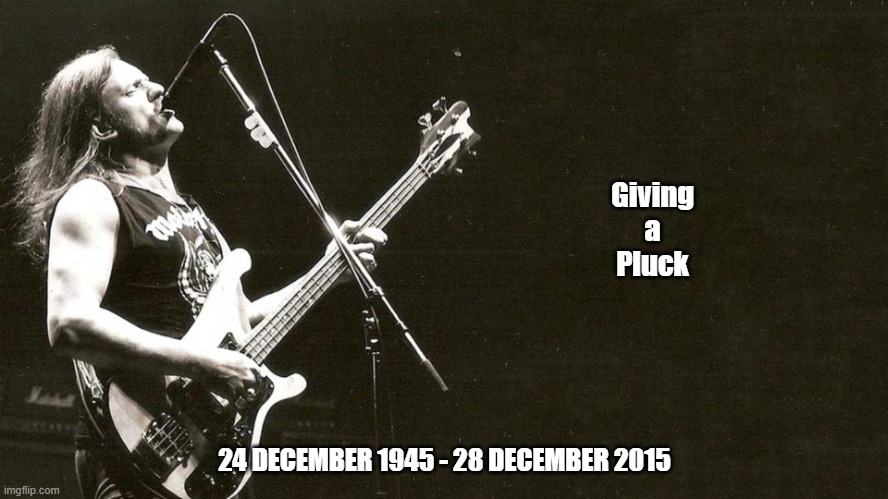 Lemmy Kilmister RIP | Giving
a
Pluck; 24 DECEMBER 1945 - 28 DECEMBER 2015 | image tagged in lemmy,motorhead,lemmy kilmister,rock and roll | made w/ Imgflip meme maker