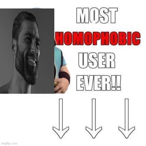 Most homophobic user ever | image tagged in most homophobic user ever | made w/ Imgflip meme maker
