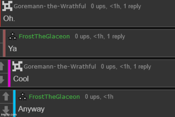 average convo w/ frost | made w/ Imgflip meme maker