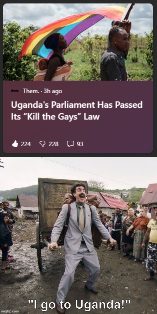Borat | "I go to Uganda!" | made w/ Imgflip meme maker