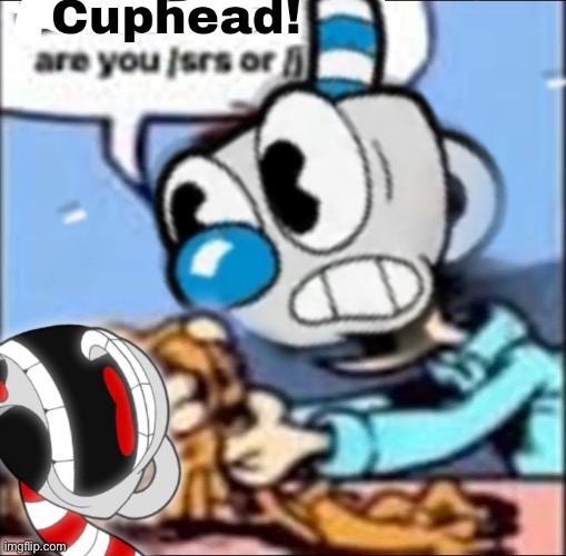 a | image tagged in cuphead are you /srs or /j | made w/ Imgflip meme maker