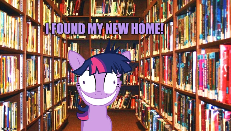 Twilight problems | I FOUND MY NEW HOME! | image tagged in library,so much books | made w/ Imgflip meme maker