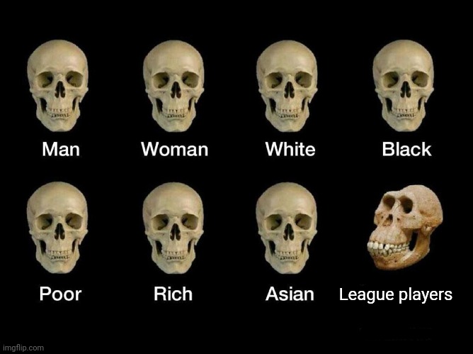 Skull idiot | League players | image tagged in skull idiot,anti league of legends | made w/ Imgflip meme maker