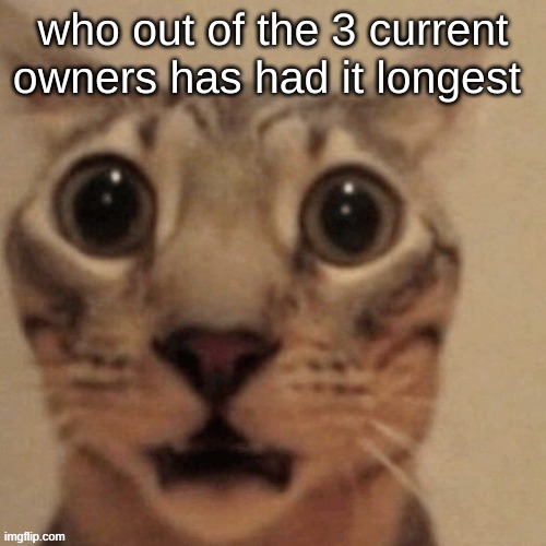 i think del | who out of the 3 current owners has had it longest | image tagged in in shock | made w/ Imgflip meme maker