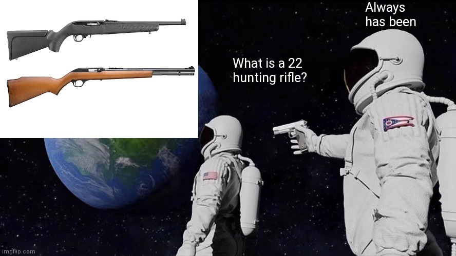 The AR-15 is a Transgender Gun | Always has been; What is a 22 hunting rifle? | image tagged in always has been,22,style,over,substance,a2 | made w/ Imgflip meme maker