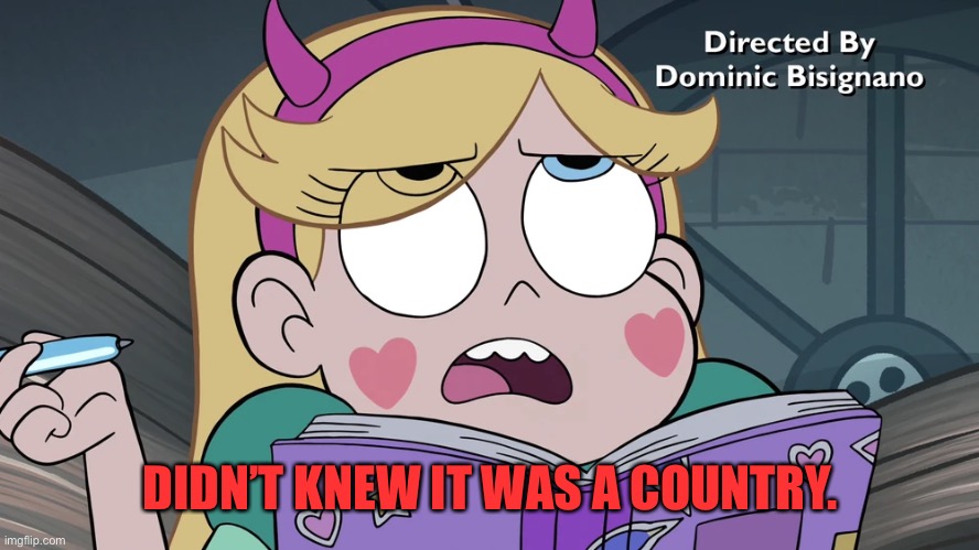 Star Butterfly | DIDN’T KNEW IT WAS A COUNTRY. | image tagged in star butterfly | made w/ Imgflip meme maker