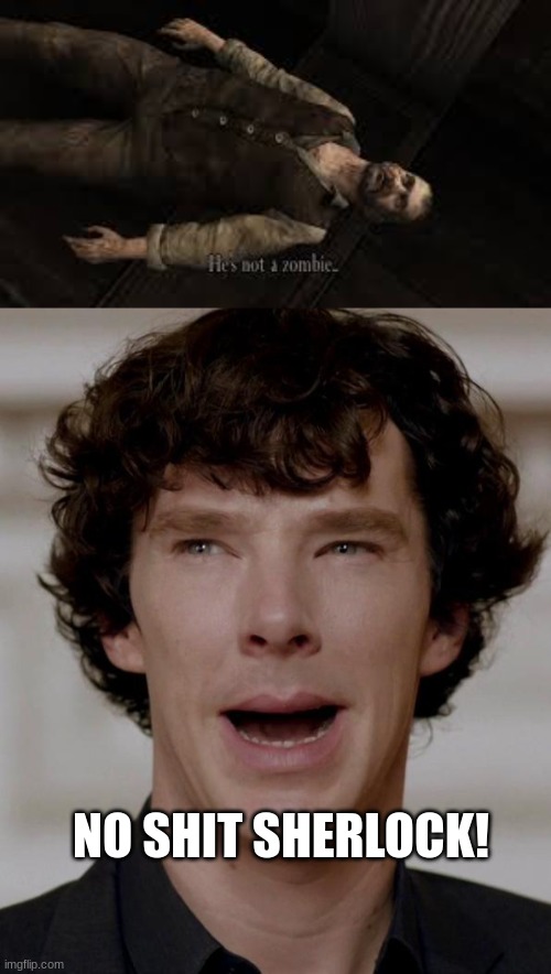 NO SHIT SHERLOCK! | image tagged in not a zombie,no sh sherlock | made w/ Imgflip meme maker