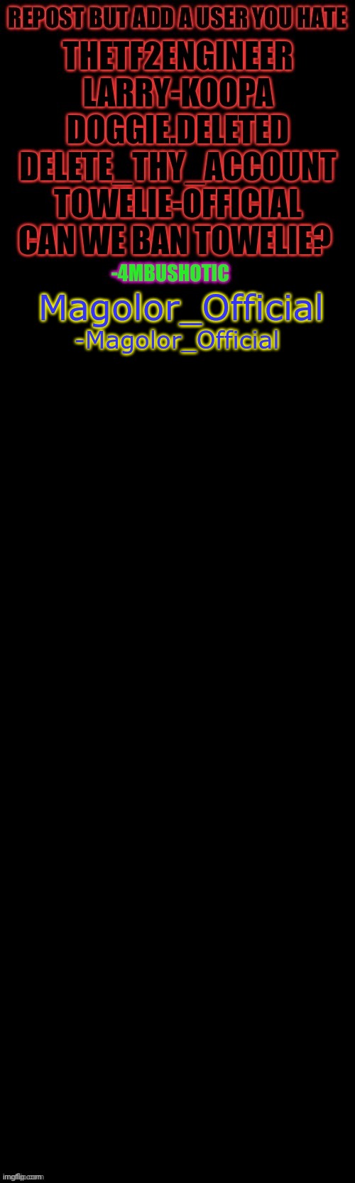 Magolor_Official; -Magolor_Official | made w/ Imgflip meme maker