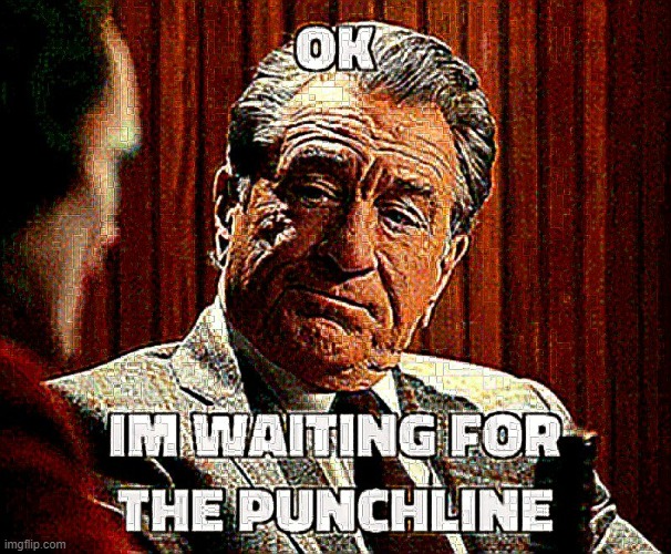 OK, I’m waiting for the punchline | image tagged in ok i m waiting for the punchline | made w/ Imgflip meme maker