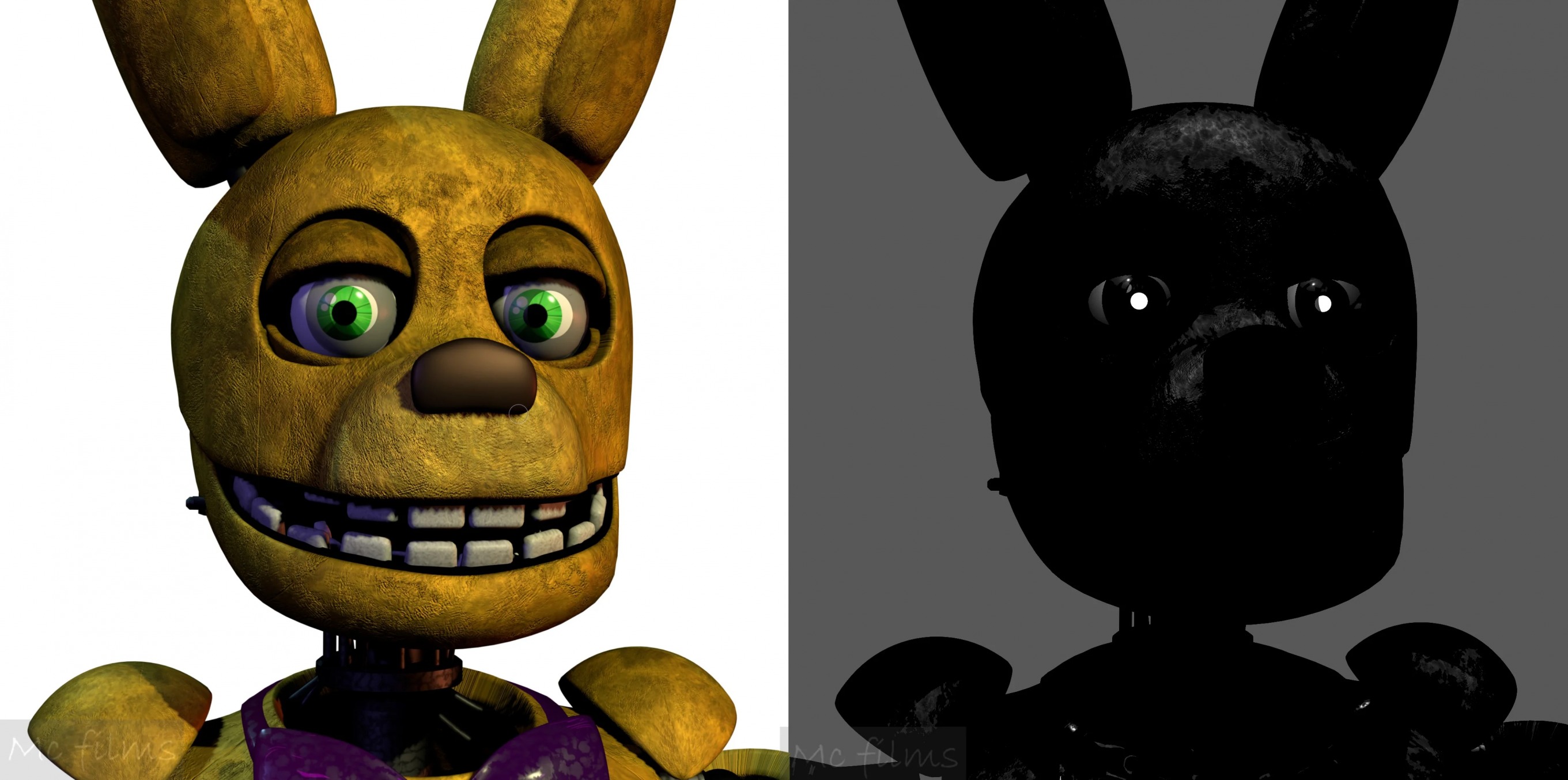 Fnaf canny and uncanny springbonnie Blank Meme Template