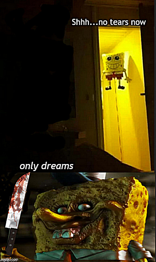 SpongeBob at Night | image tagged in memes,middle school | made w/ Imgflip meme maker