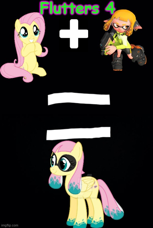 my OC starts to grow, sarting with a ship child | Flutters 4 | image tagged in black background,oc,flutters 4,ship,agent 4,fluttershy | made w/ Imgflip meme maker
