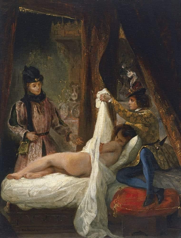 High Quality Eugene Delacroix the Duke of Orleans showing his lovers Blank Meme Template