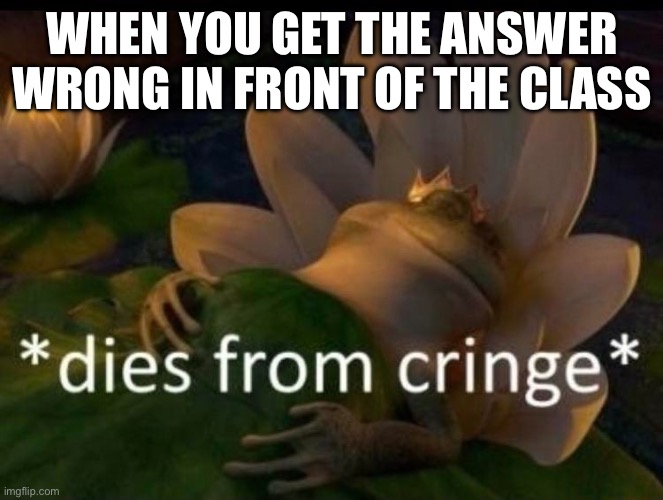 P a i n | WHEN YOU GET THE ANSWER WRONG IN FRONT OF THE CLASS | image tagged in dies of cringe,school memes | made w/ Imgflip meme maker