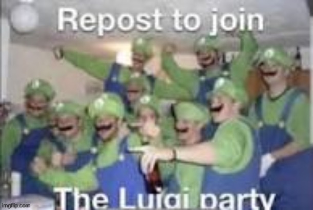 Luigi! | image tagged in luigi,party,luigi party | made w/ Imgflip meme maker