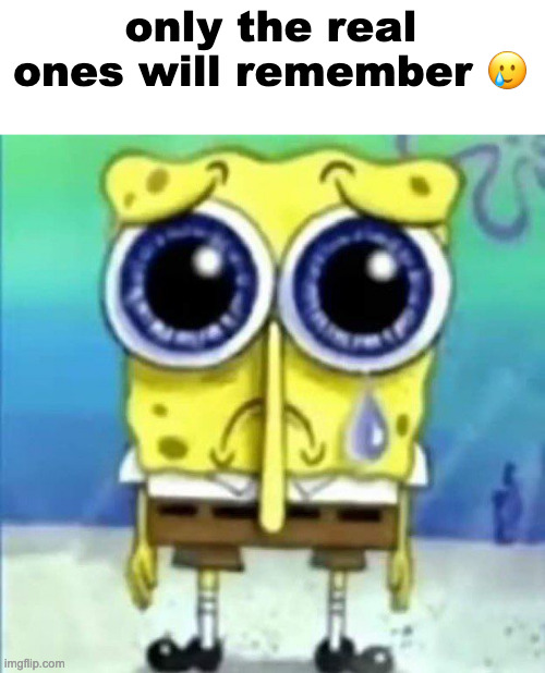 Sad eyed spongebob | only the real ones will remember ? | image tagged in sad eyed spongebob | made w/ Imgflip meme maker