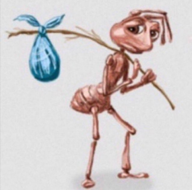 Sad Ant Going Home Blank Meme Template